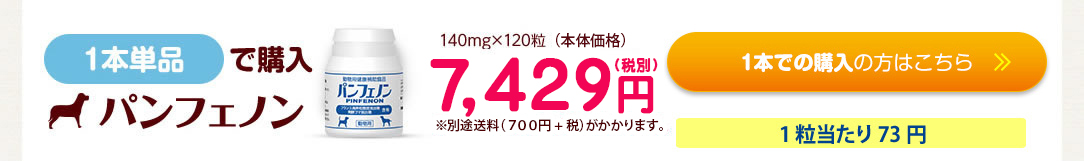 1本で購入パンフェノン140mg×120粒 7,429円（税別）＋送料750円