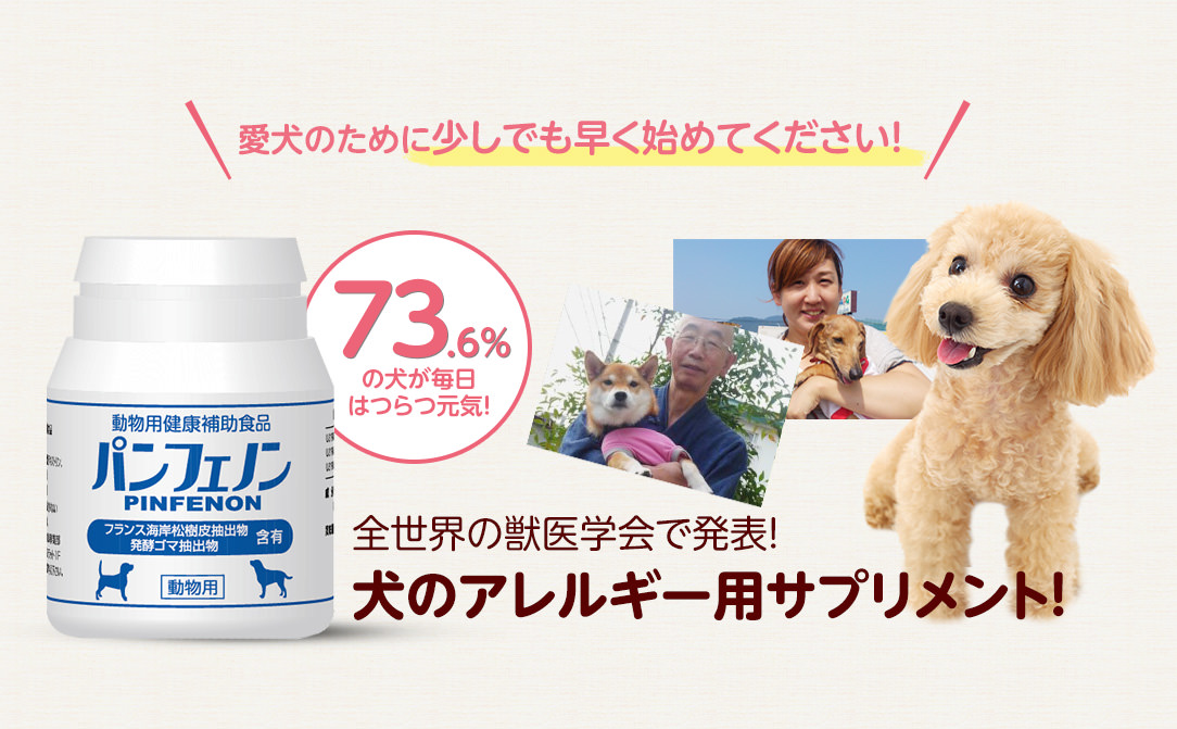 愛犬のために少しでも早く始めてください！全世界の獣医学会で発表！犬のアレルギー用サプリメント！